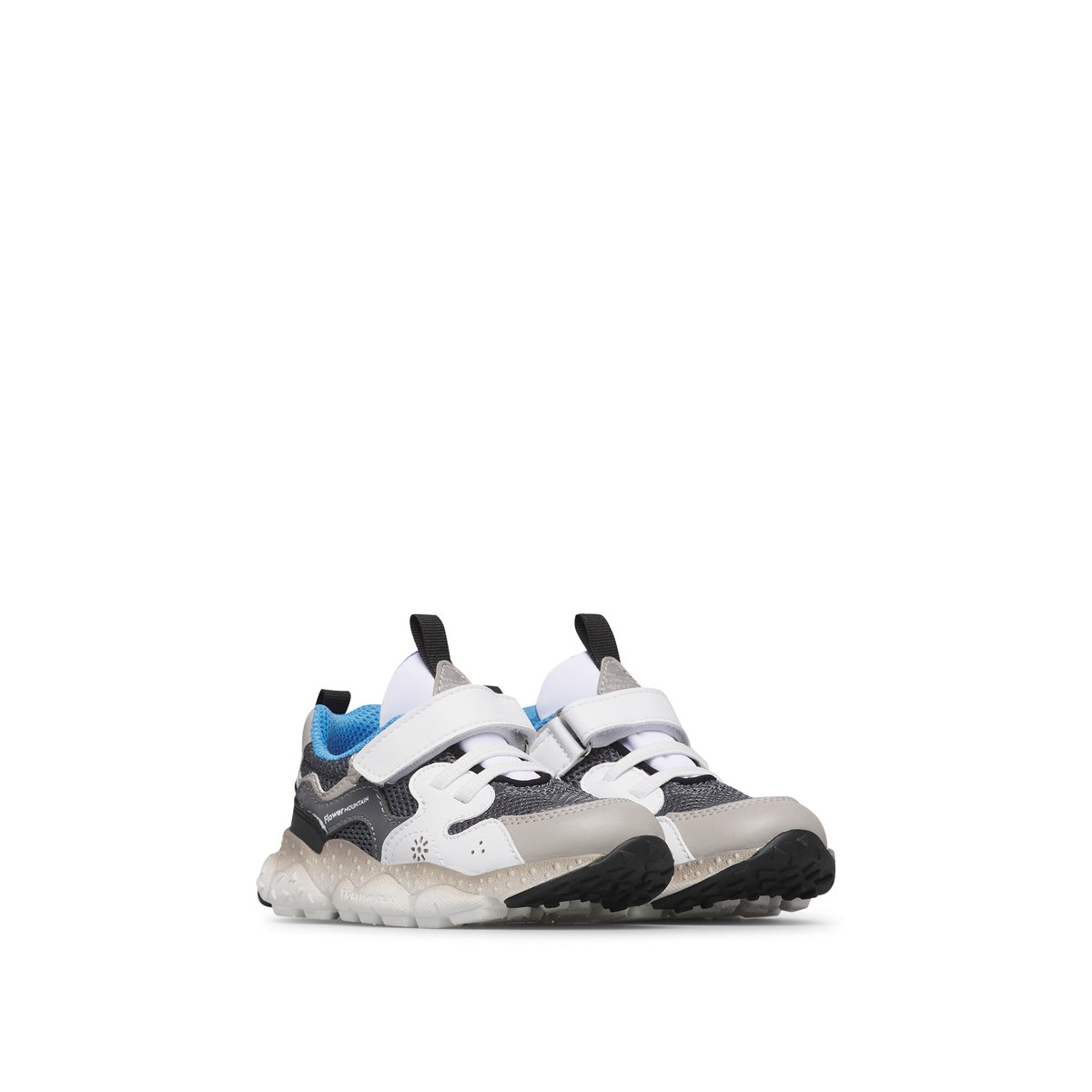 Sneakers en simili cuir et tissu technique YAMANO 3 JUNIOR VL. gris-blanc, NATURINO