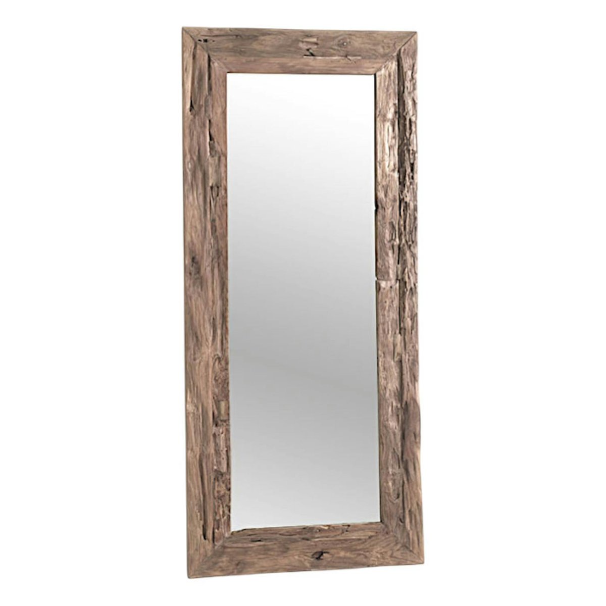 Miroir rectangulaire avec cadre bois recyclé 180 cm DEPOK bois naturel, PIER IMPORT