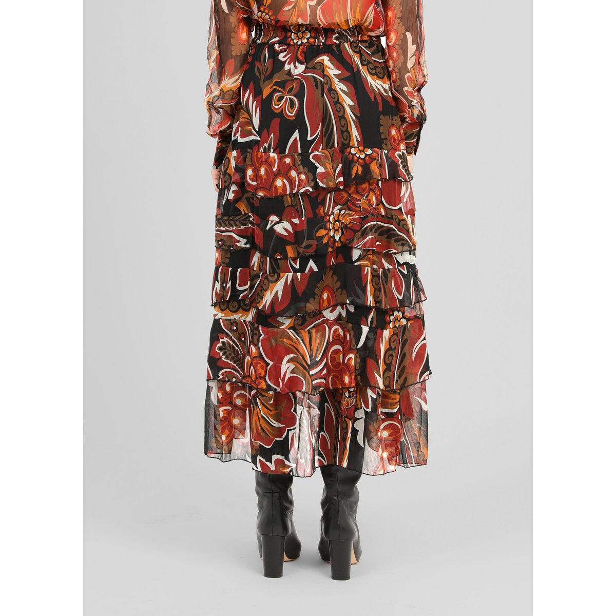 Jupe Longue RASHELYNA tosca noir, AN'GE