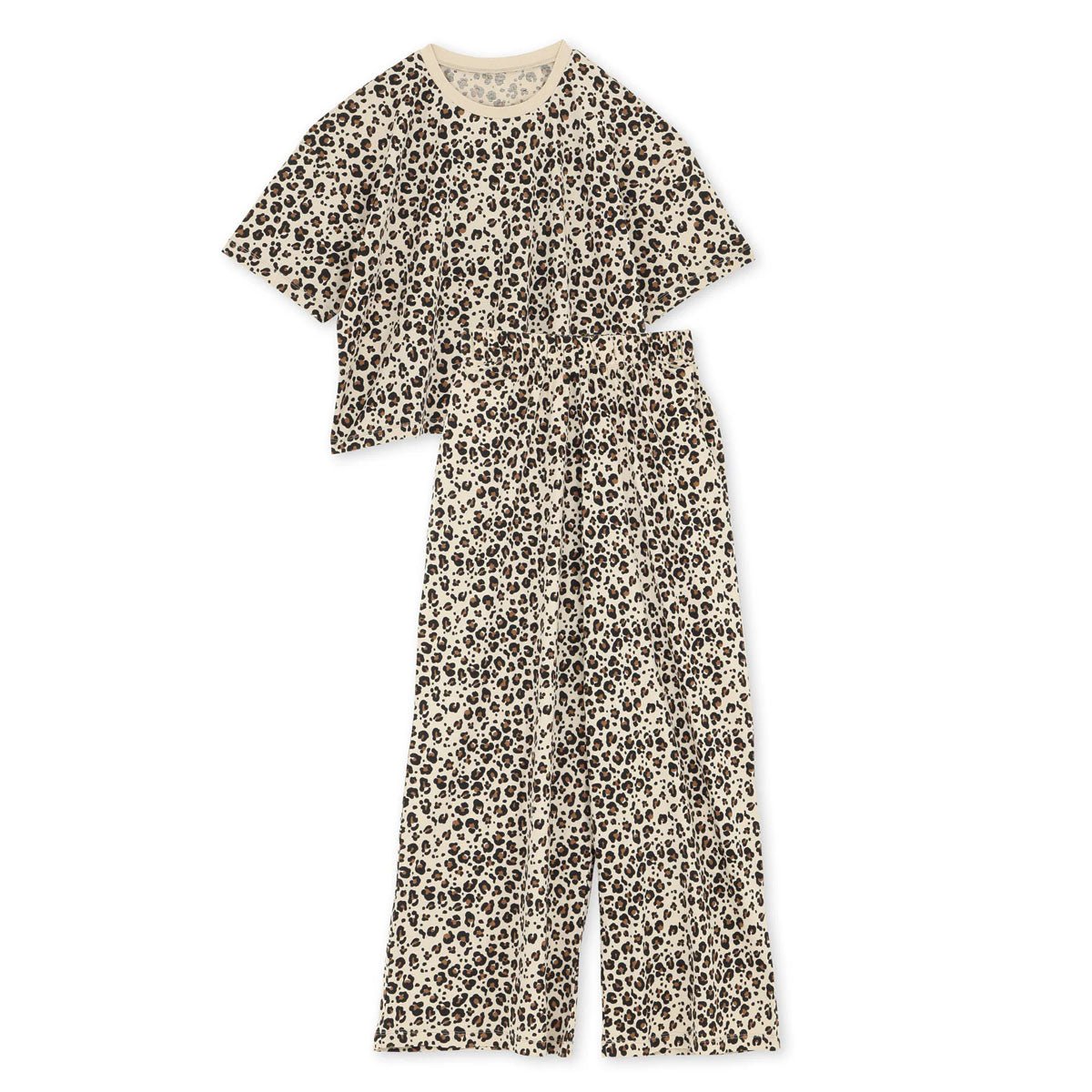 Pyjama long coton beige motifs léopard, WE ARE JOLIES