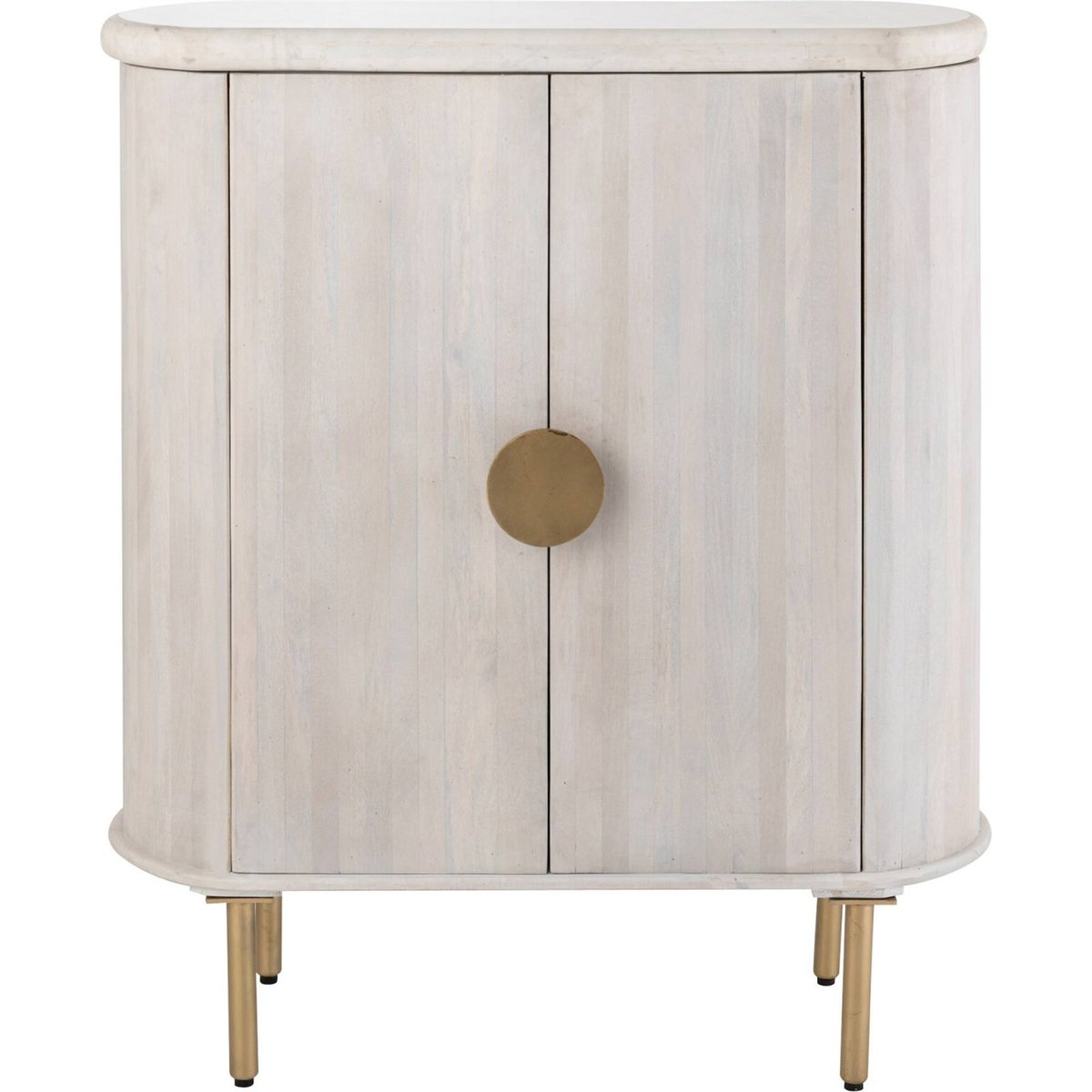 Meuble de rangement bois dessus marbre blanc cassé et doré, RECOLLECTION