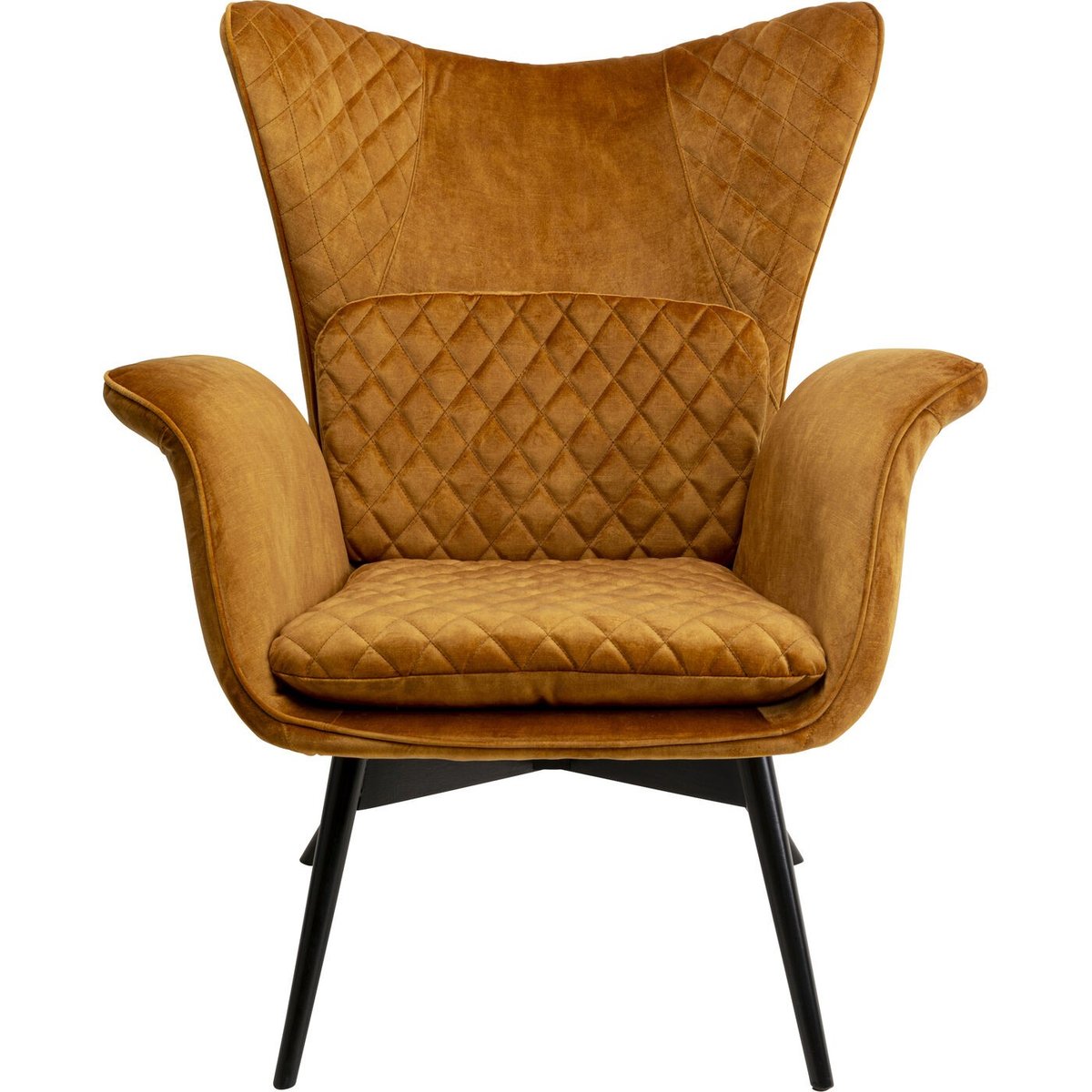Fauteuil Tudor velours noir ocre, KARE DESIGN
