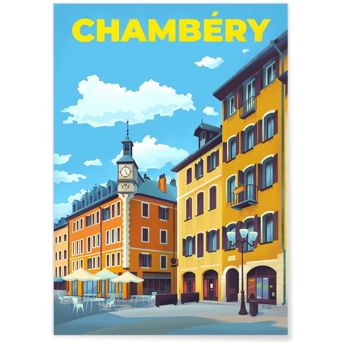 Affiche ville Chambéry 2 blanc, L'AFFICHERIE