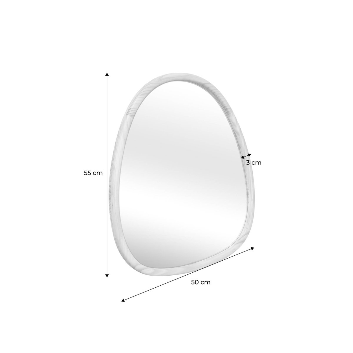 Miroir organique bois de sapin 55cm CHARLIE naturel, SWEEEK