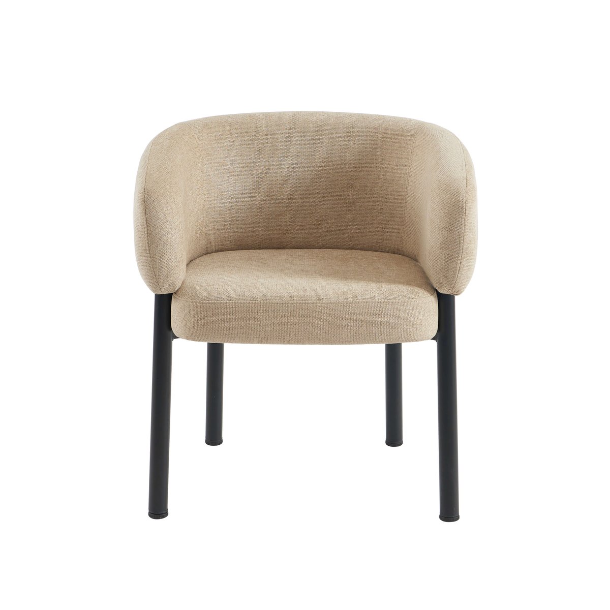 Fauteuil de table en velours tramé ABELIA beige, SORELH