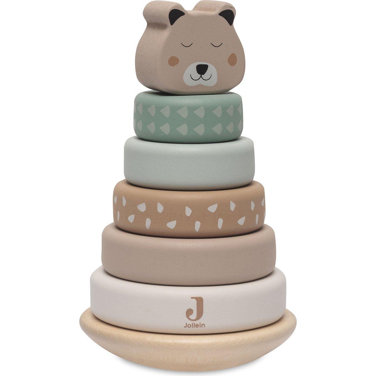 Tour à empiler en bois beige, vert, blanc, JOLLEIN