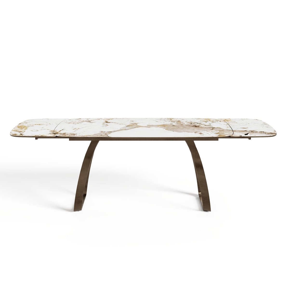 Table à manger extensible en velours DAHLIA pandora et bronze, SIA HOME