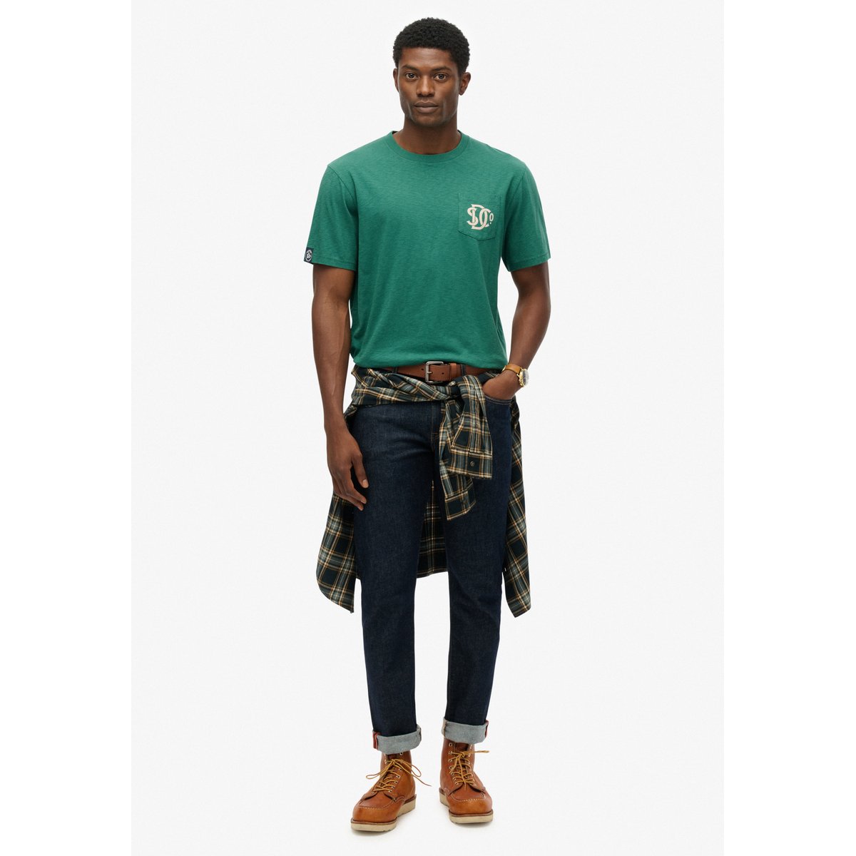 T-shirt Graphique The Merchant Store vert pinède, SUPERDRY