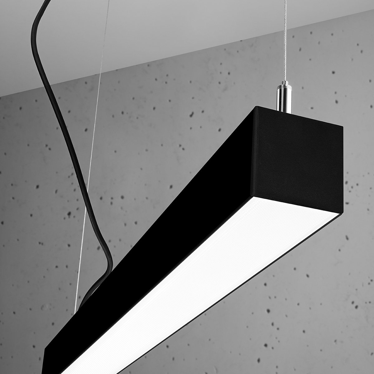 Suspension Aluminium Noir LED 1 Pinne noir, EDEN