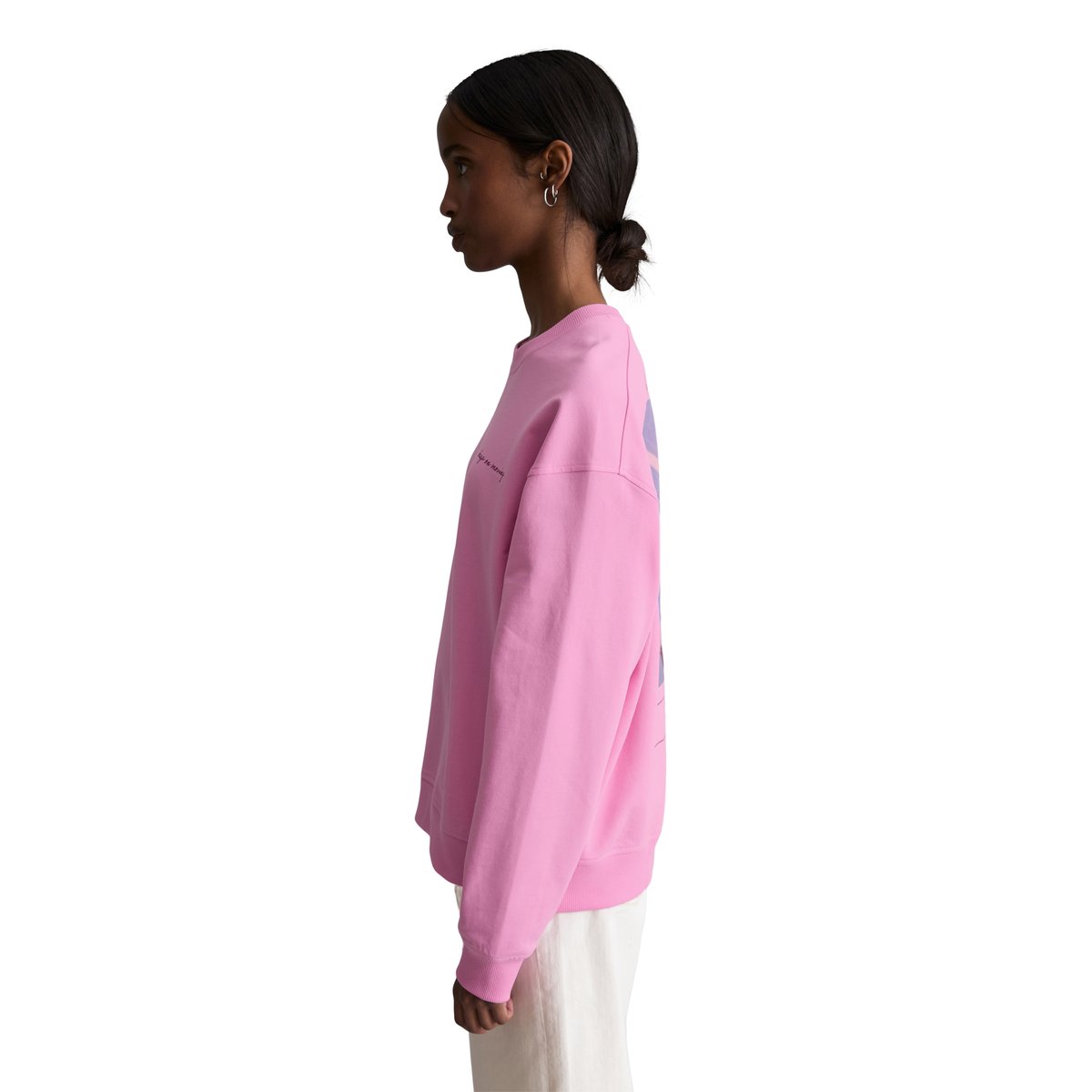 Sweat-shirt surdimensionné avec un imprimé marquant dans le dos rose, MARC O’POLO DENIM
