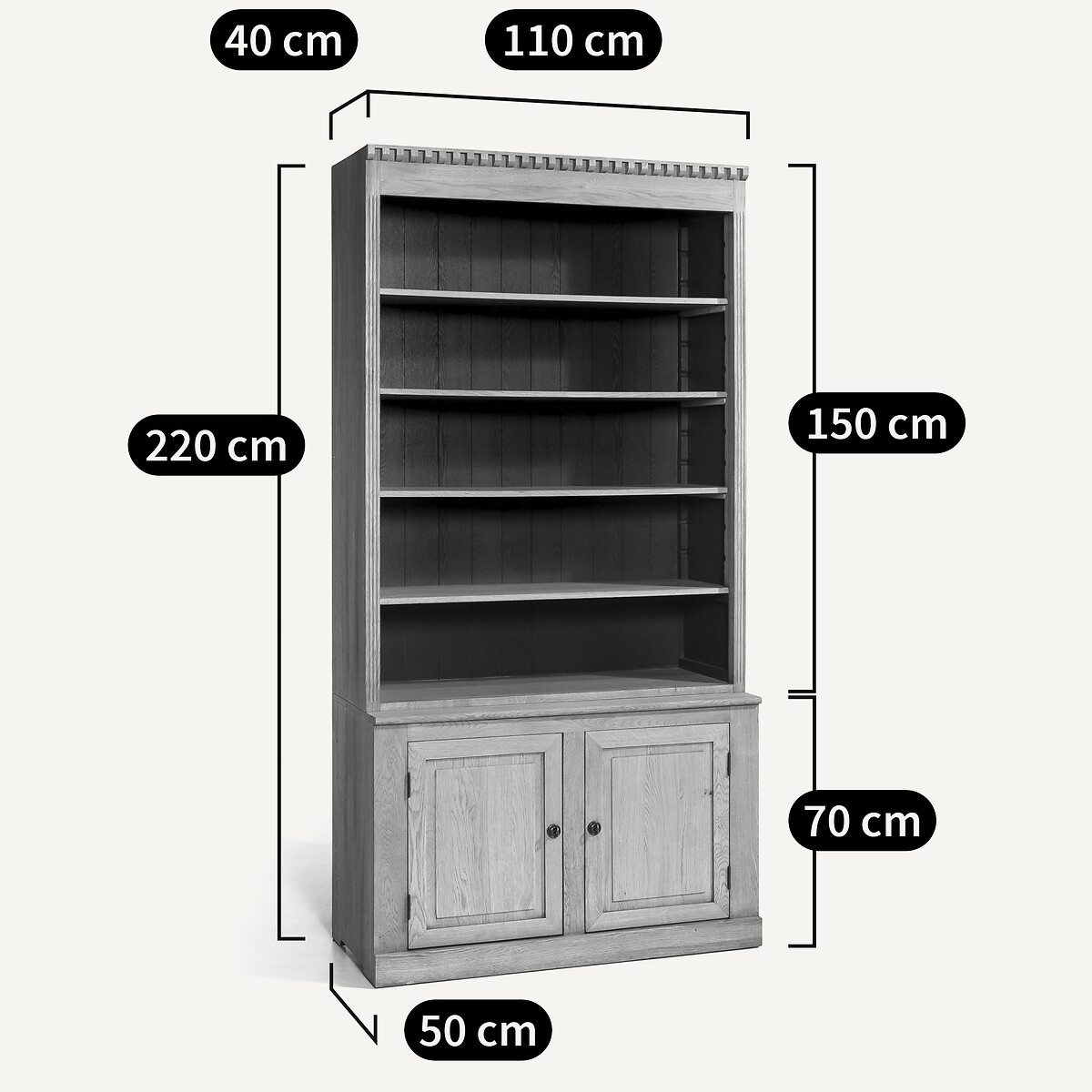 Aria Bookcase in Oak and Ash Veneer oak, AM.PM