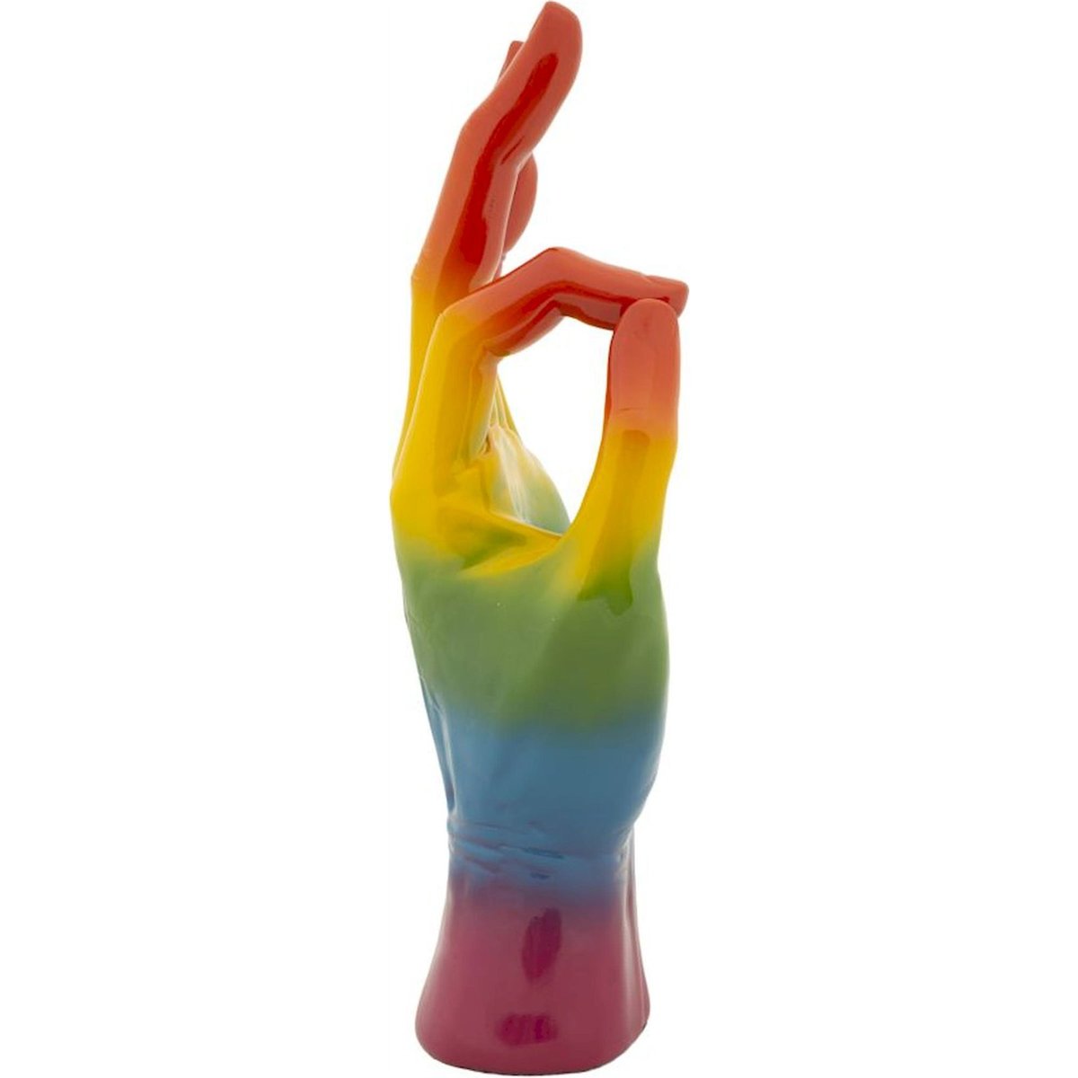 Sculpture main symbole pop finition brillante multicolore, RECOLLECTION