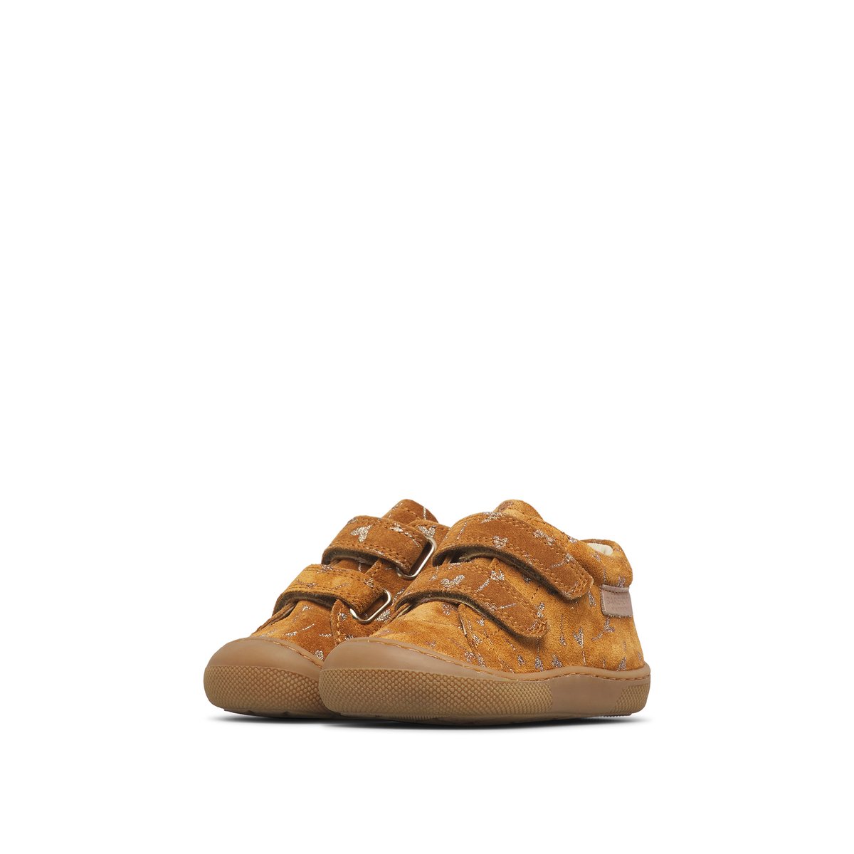 Chaussures barefoot en cuir et en daim BAREFOOT AMUR VL marron clair-platine, NATURINO