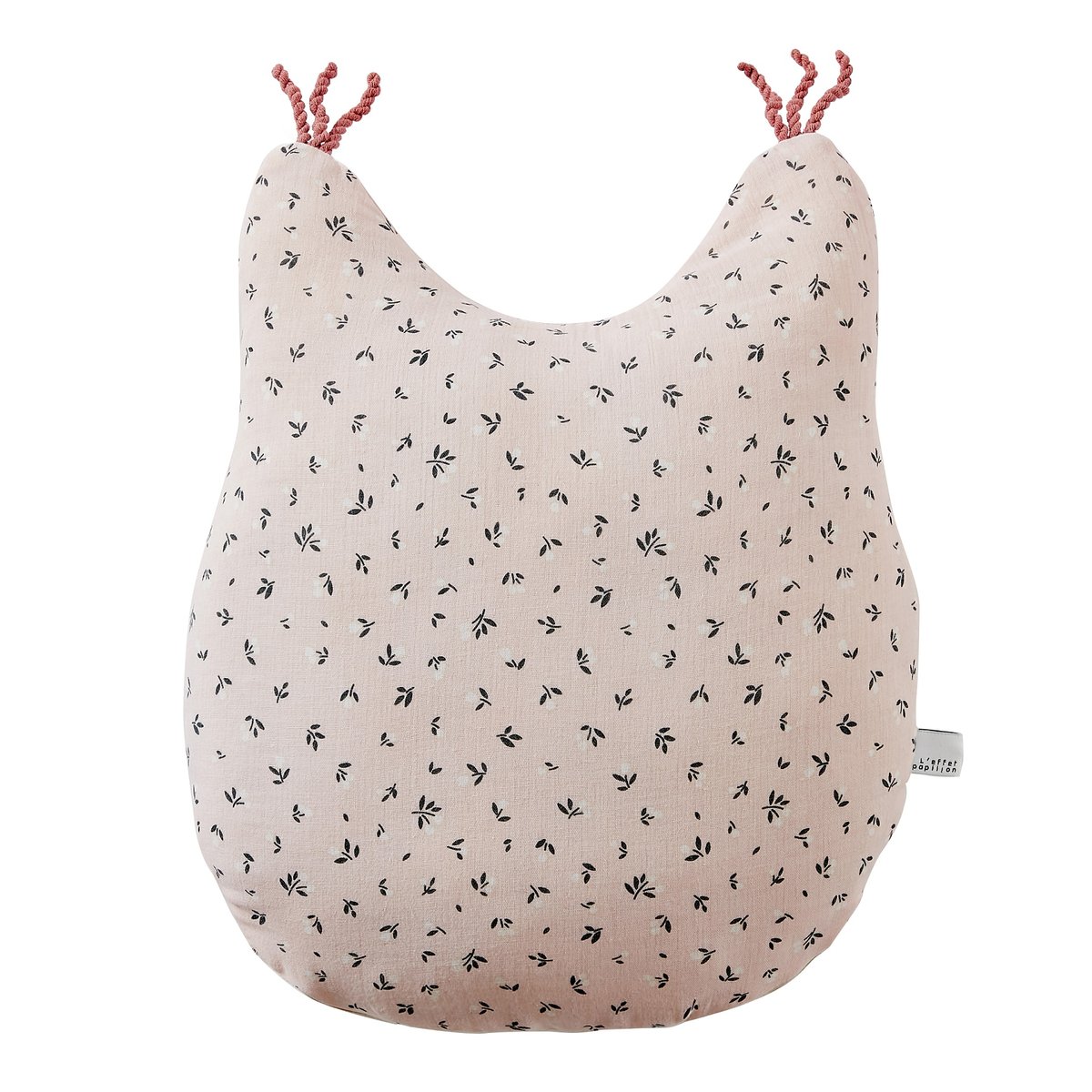 Coussin en gaze de coton Tamia l ecureuil rose, EDEN