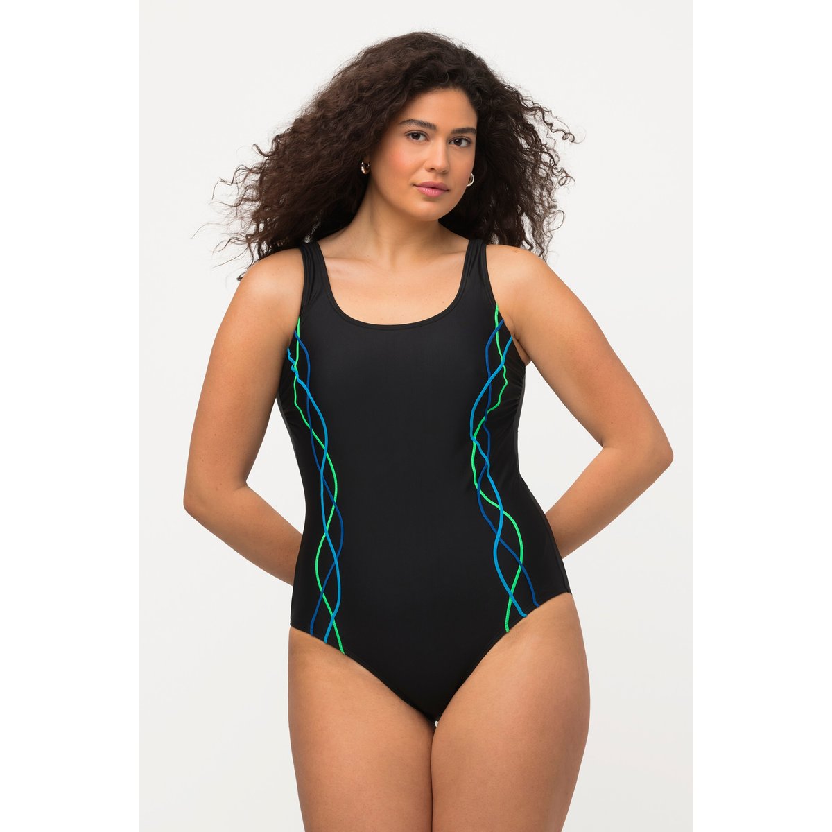 Maillot de bain, passepoils noir, ULLA POPKEN