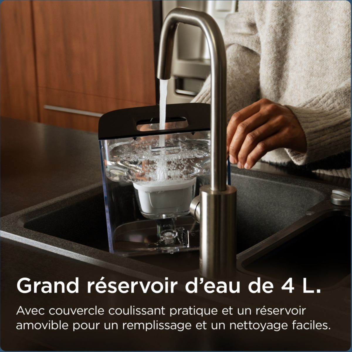 Fontaine à eau CUBE (4.0 L) technologie UV-C & filtre à eau MAXTRA PRO Expert anti-tartre couleur unique, BRITA
