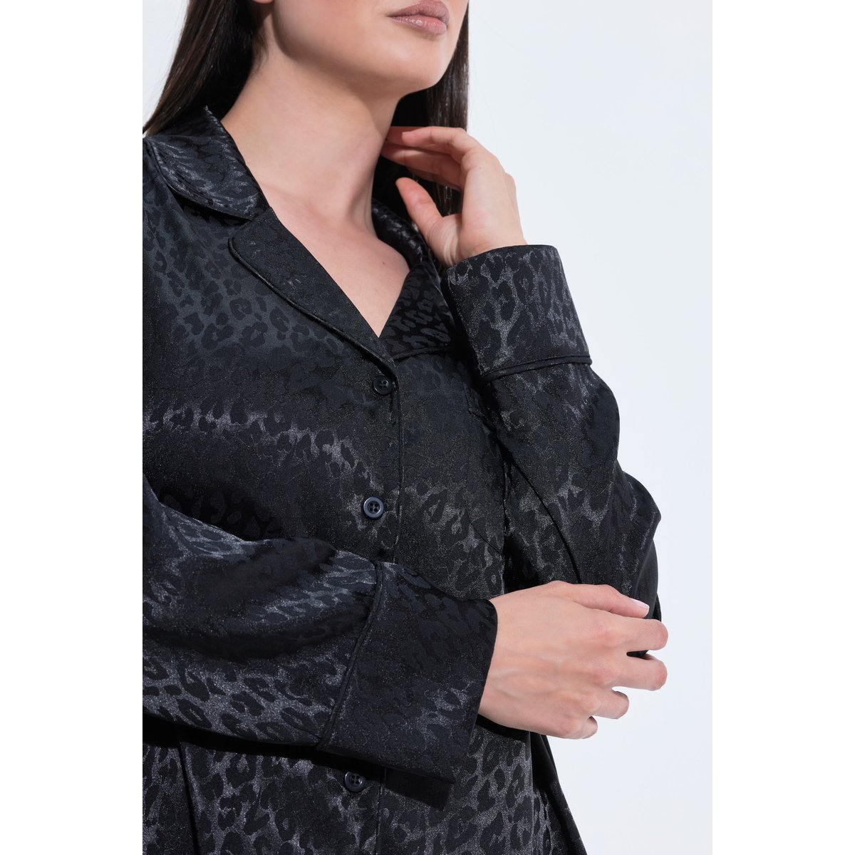 Chemise de nuit TruYou, motif léopard noir, ULLA POPKEN