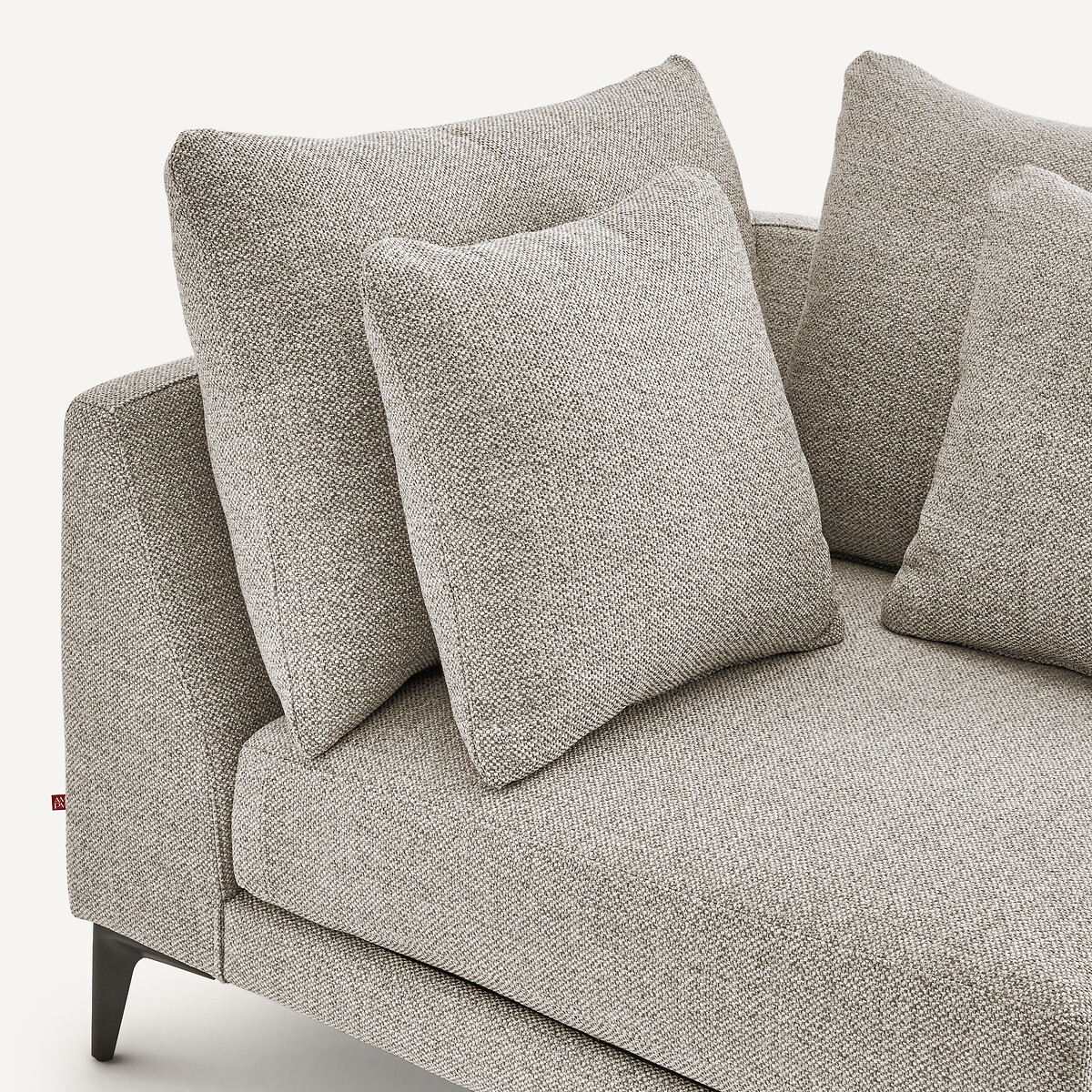 Canapé d'angle en mélange texturé, MODERNISTE beige, EMMANUEL GALLINA X AM.PM
