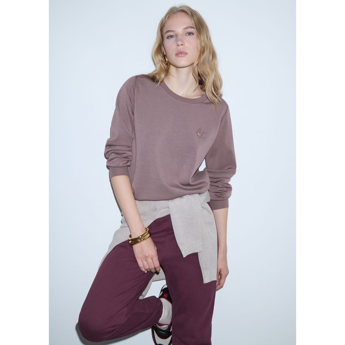 Sweat-shirt en scuba rose foncé, LIU JO