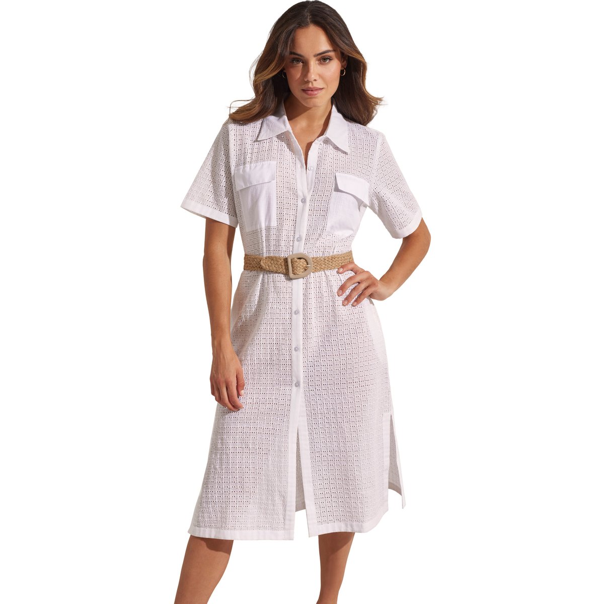 Robe mi-longue de plage COMPLEMENTOS blanc, SELMARK MARE