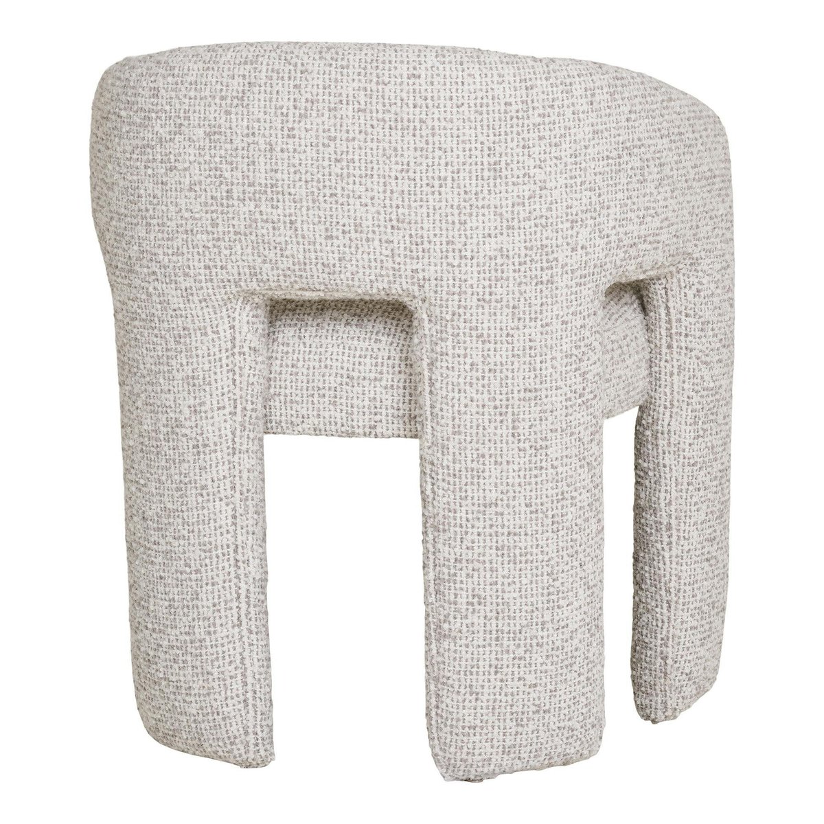 Fauteuil de table en tissu chiné beige TULSA gris, PIER IMPORT