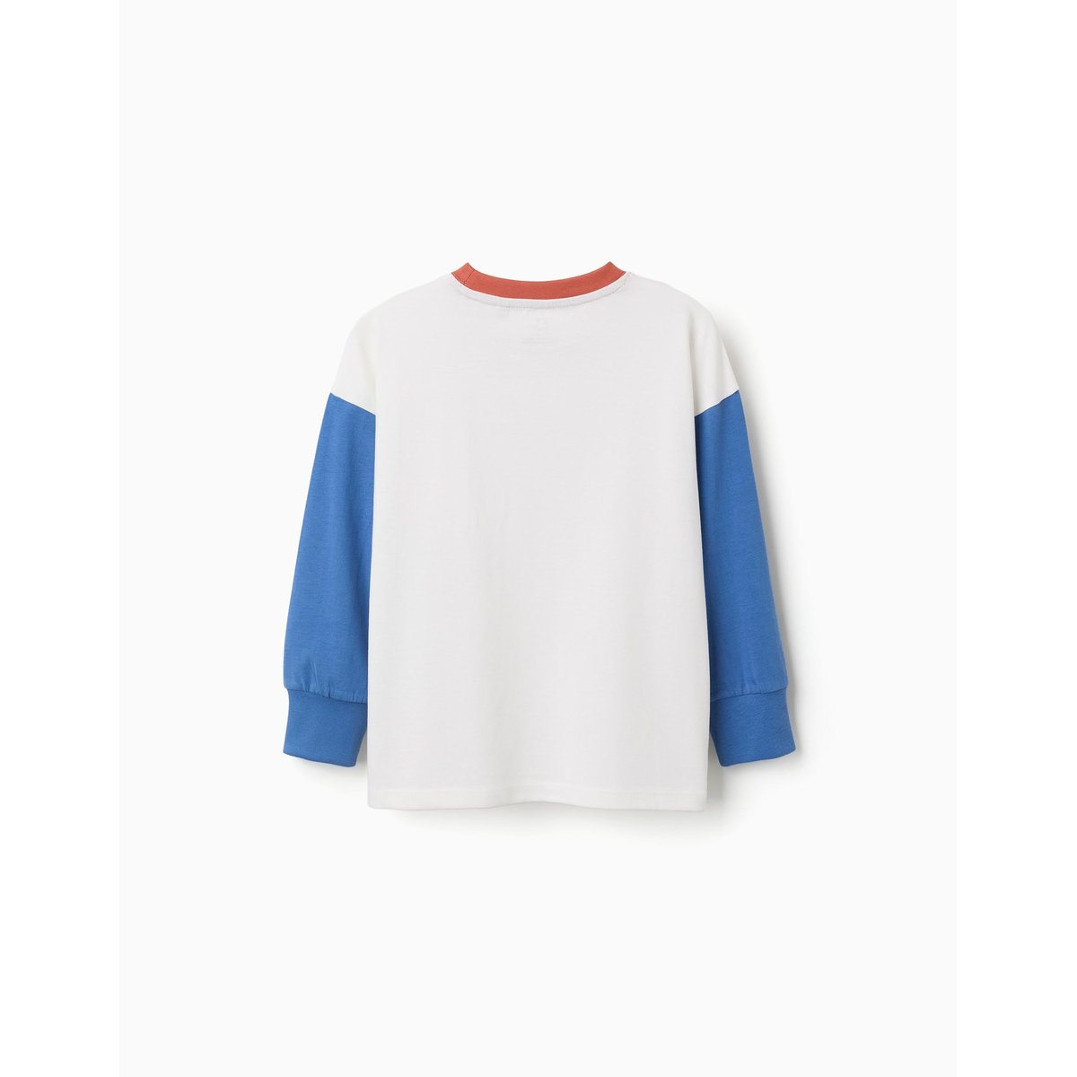 T-shirt en coton à manches longues avec poche bleu, ZIPPY