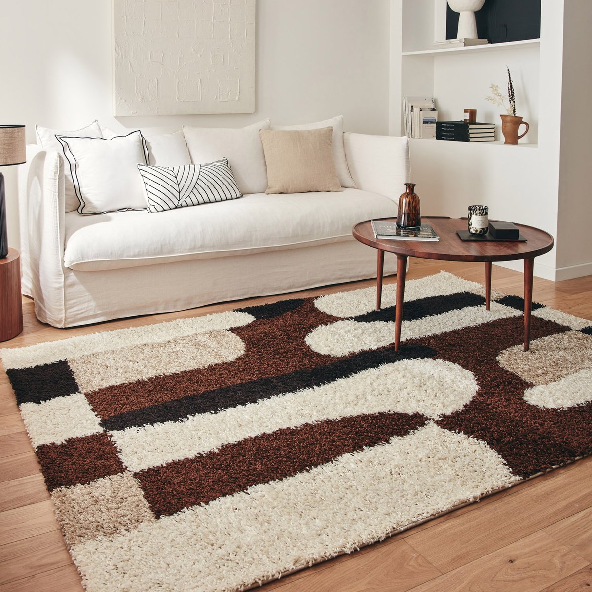 Tapis poils longs shaggy PALERME tricolore, NAZAR RUGS