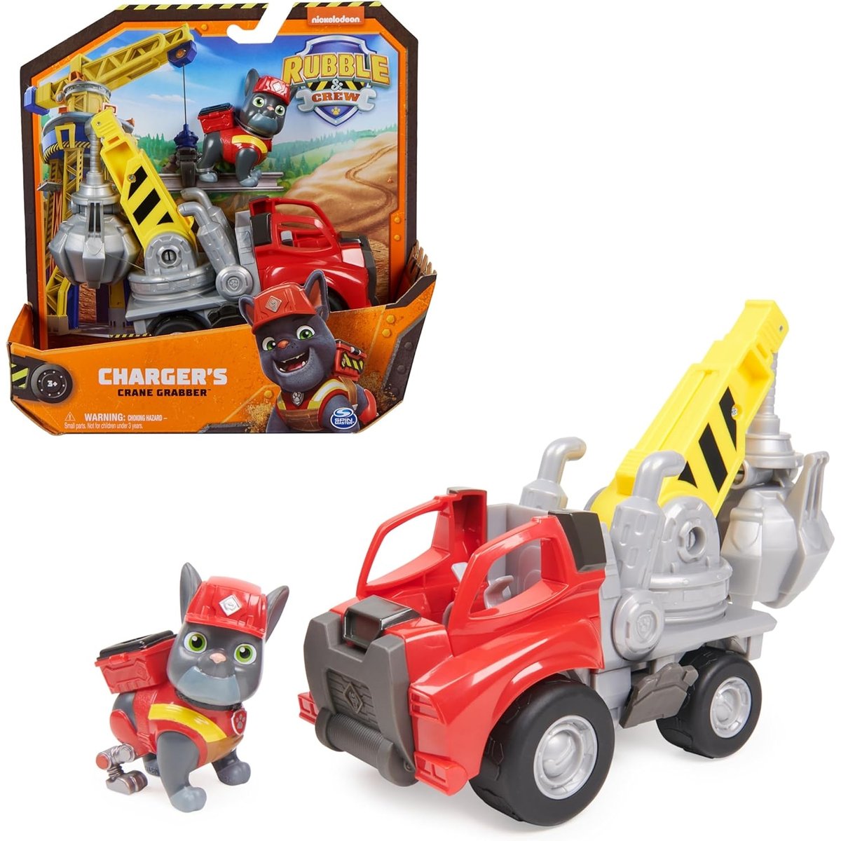 Rubble & Crew - Véhicule de construction de grue avec figurine Charger multicolore, SPIN MASTER