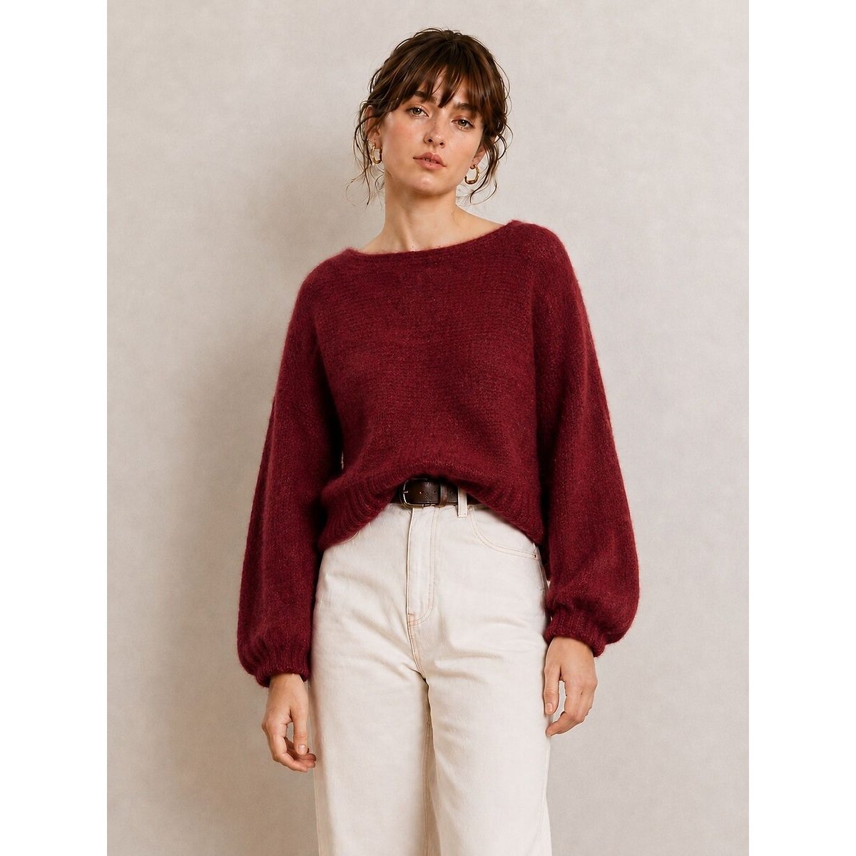 Maglione extralarge bordeaux , SEE U SOON