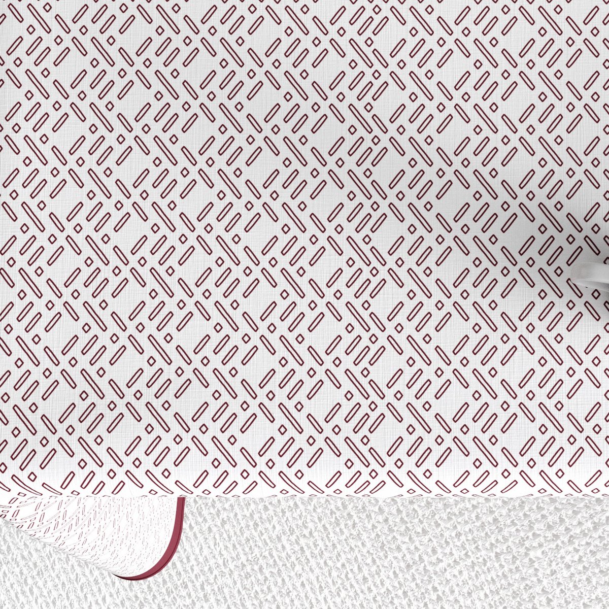 Nappe rectangulaire anti tache Coton Barba Prune blanc, EDEN