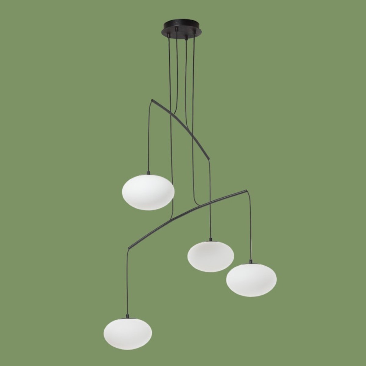 Grande lampe à suspension globe Press noir noir, MILLUMINE