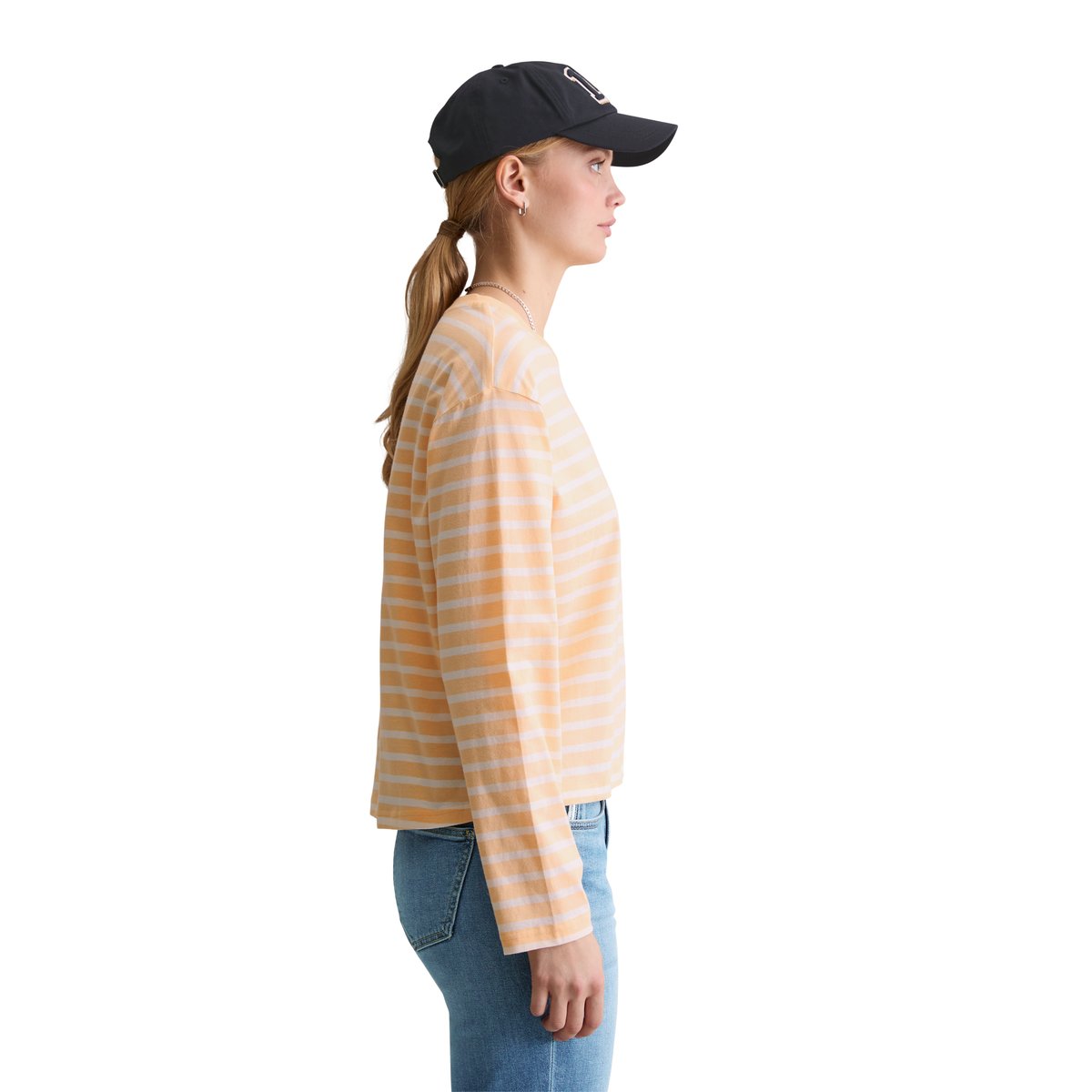 T-shirt long régulier en Heavy Slub Jersey orange, MARC O’POLO DENIM