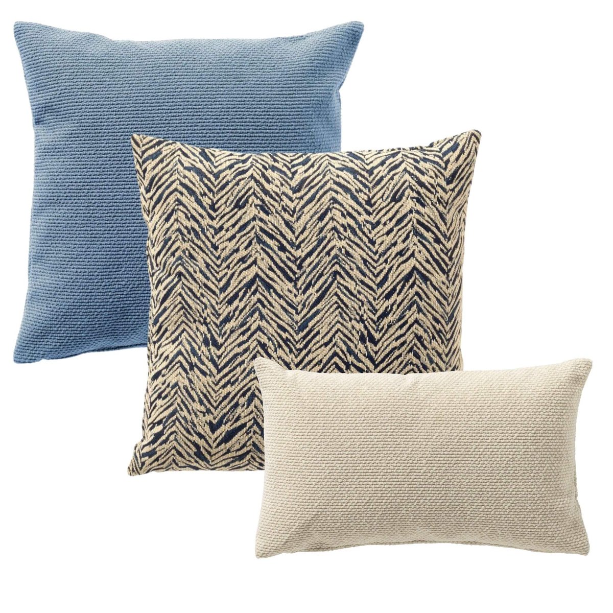 Coussins Lake breeze (Lot de 3) bleu, DUTCH DECOR
