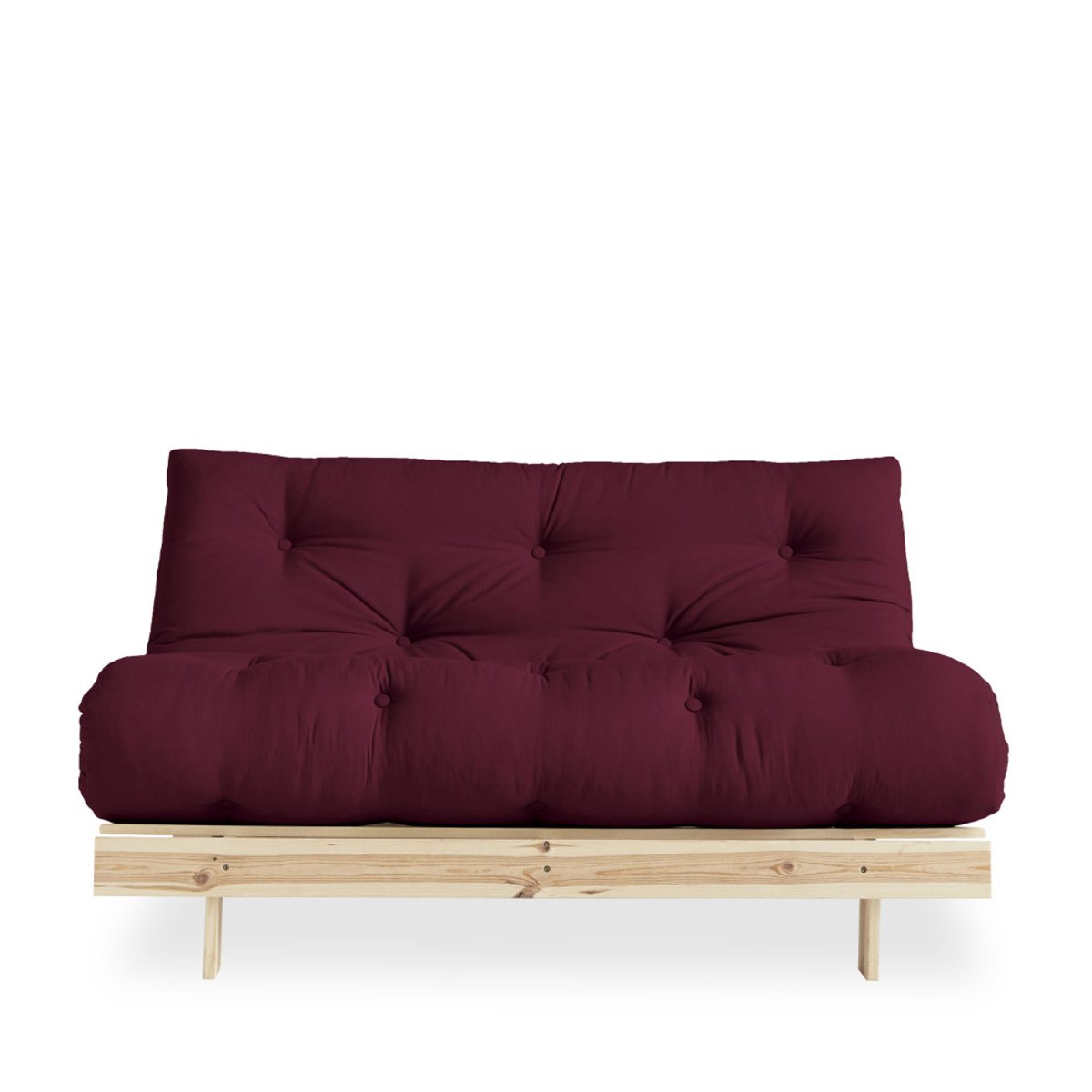 Canapé convertible 140x200cm en bois naturel et tissu - ROOTS bordeaux, KARUP DESIGN