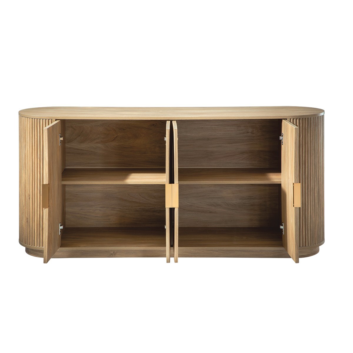 Buffet 4 portes effet chêne - ACHILLE bois clair, CALICOSY