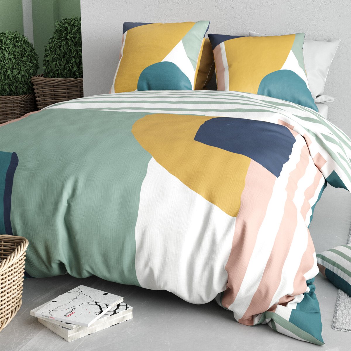 Parure housse de couette en coton imprimée, Oslo imprime, C DESIGN HOME TEXTILE