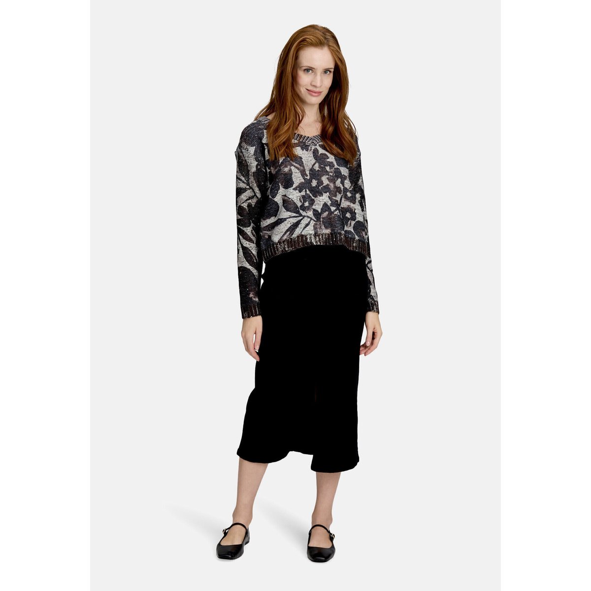 Pull-over en grosse maille à paillettes beige/marron, BETTY BARCLAY