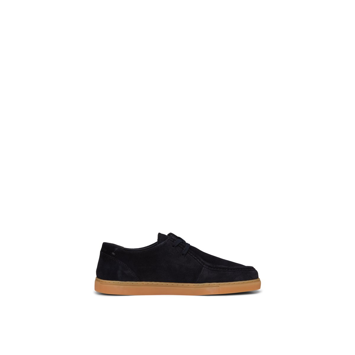 Mocassins modèle à carreaux style wallabee en cuir velours bleu fonce, MARC O'POLO