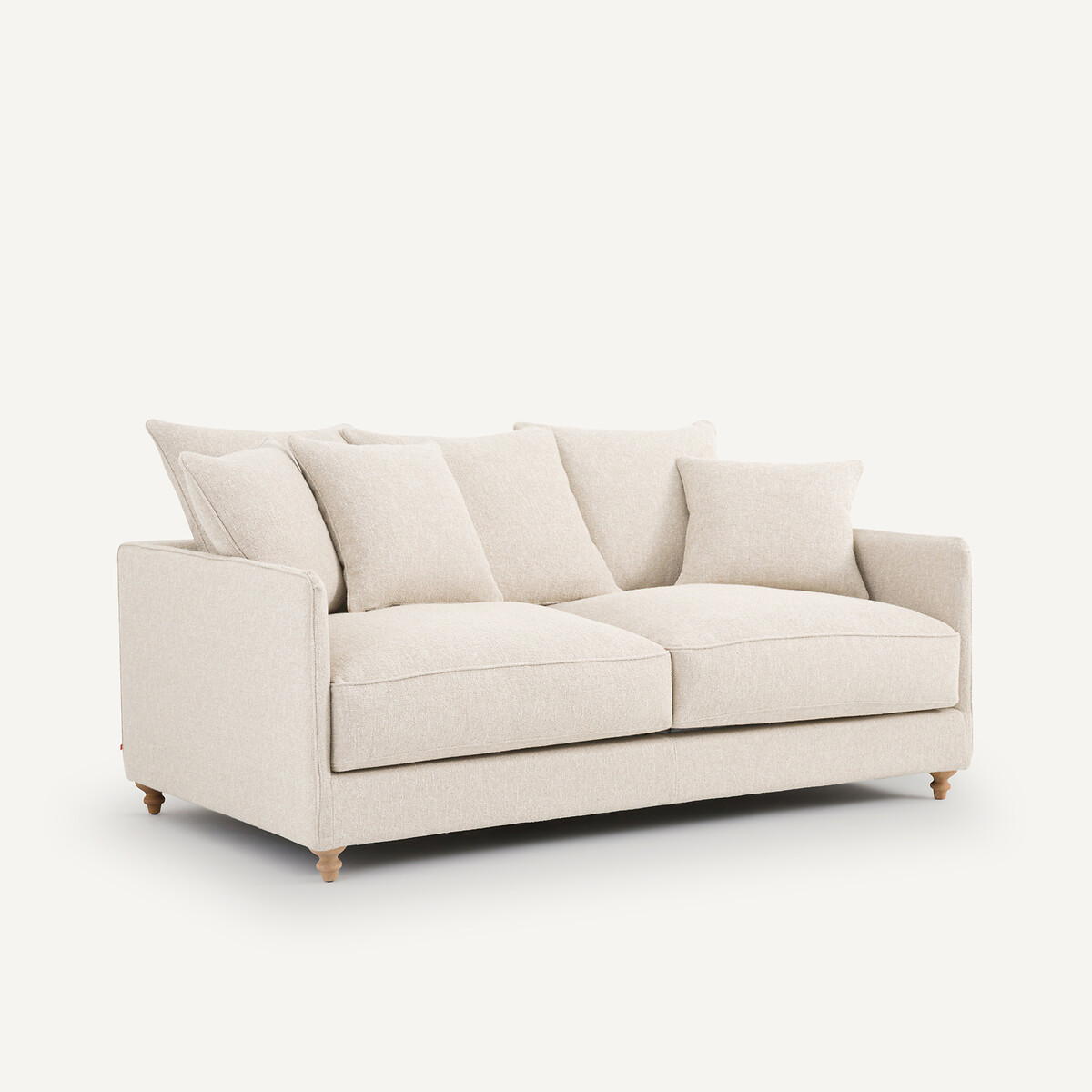 Canapé compact convertible bouclette, Lazare craie, AM.PM