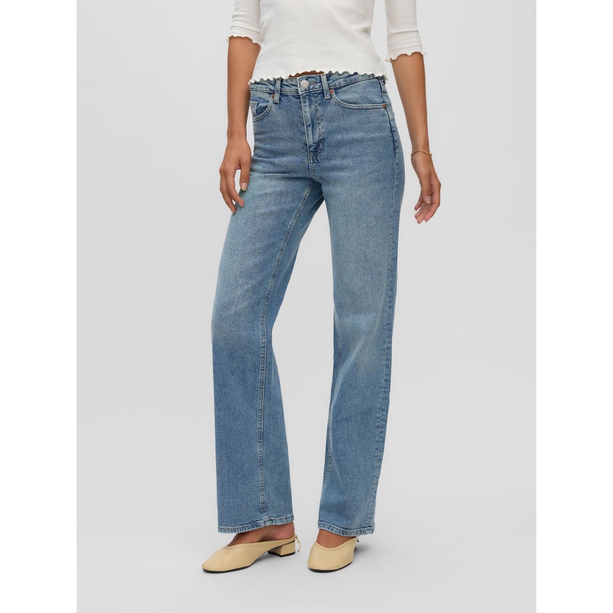 Jean À Coupe Large light blue denim, VERO MODA