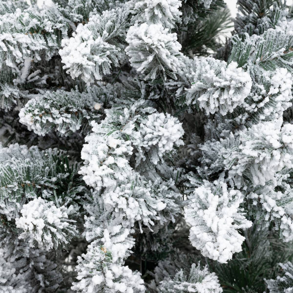 Sapin artificiel lumineux floqué Snow Lord H150 cm vert, FEERIC LIGHTS & CHRISTMAS