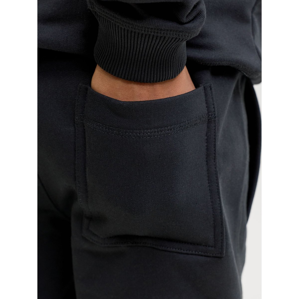 Short En Molleton black 1, JACK & JONES JUNIOR