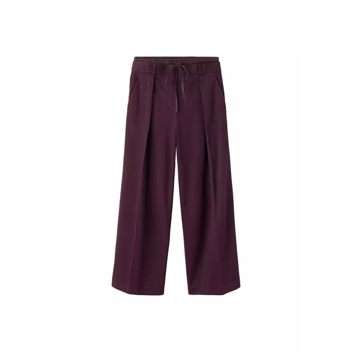 Pantalon à pinces combiné à la taille grenat, MANGO