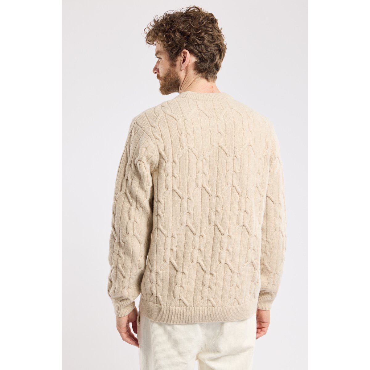 Pull irlandais Héritage en laine HERITAGE beige h25 chiné, ARMOR-LUX