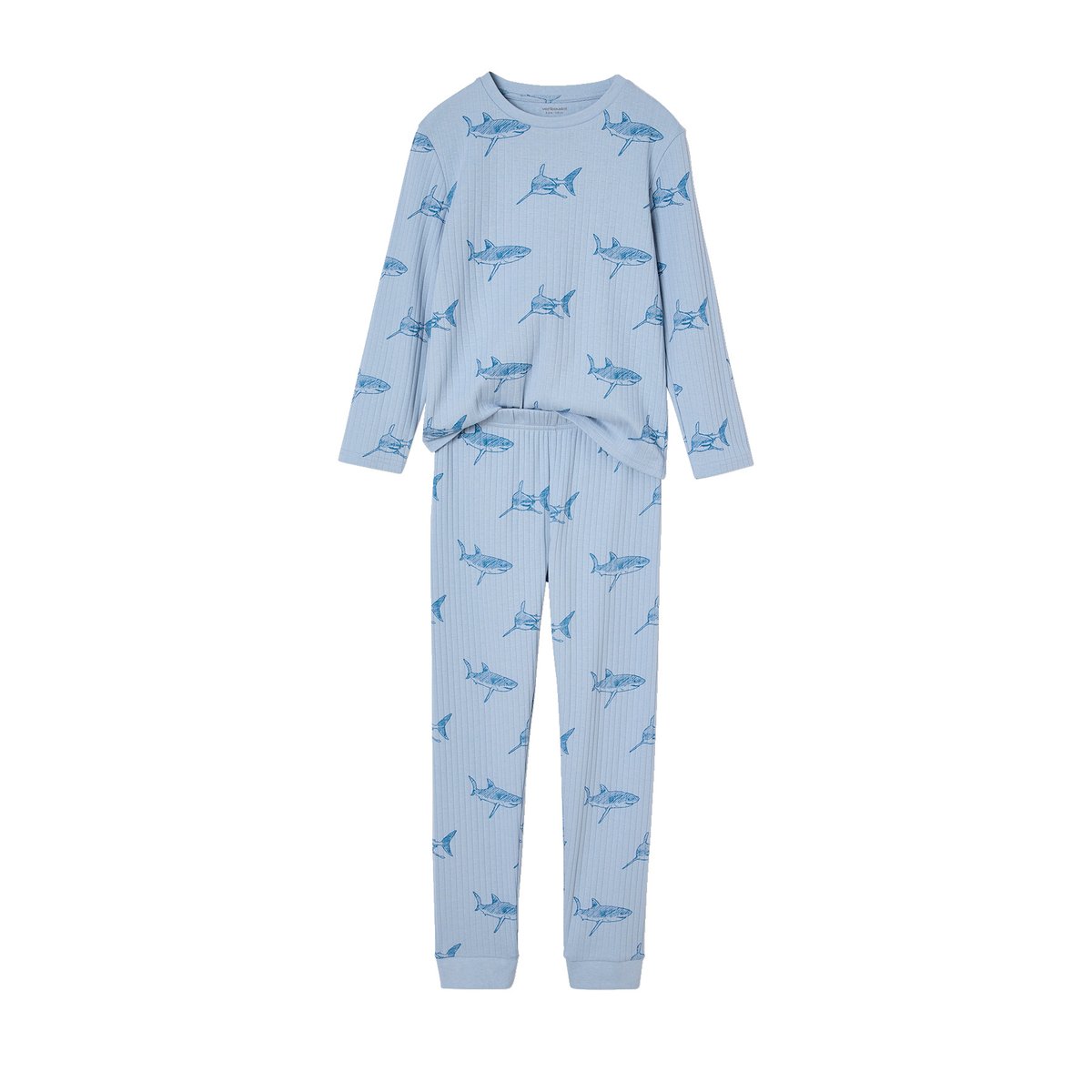 Lot de 2 Pyjamas Requin Garçon marine, VERTBAUDET