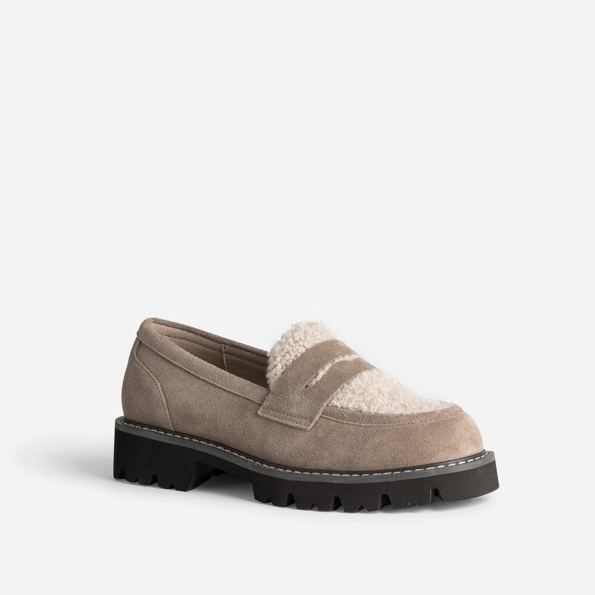 Mocassin en cuir GERMINA taupe, ERAM