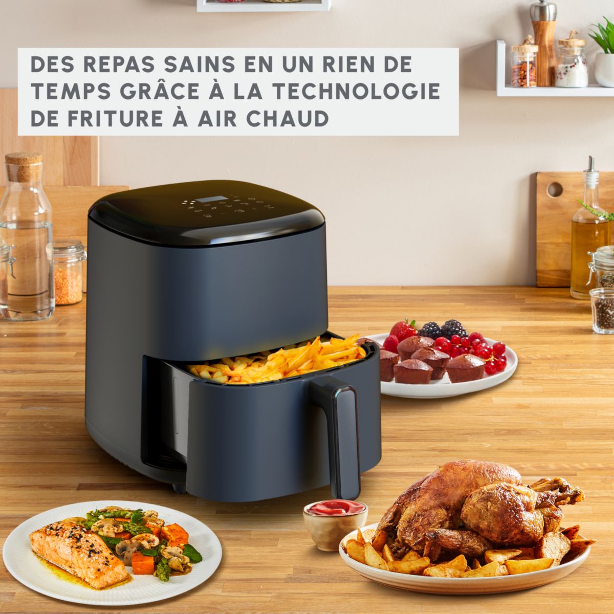 Friteuse sans huile Easy fry max 5L EZ245B20 couleur unique, MOULINEX