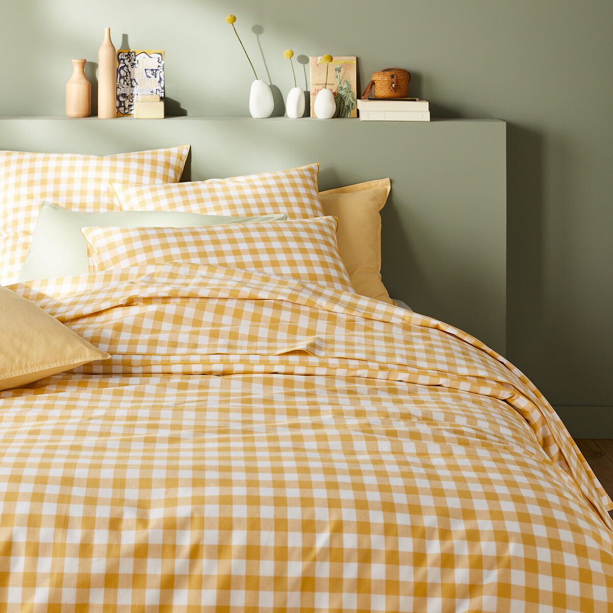 Housse de couette coton, Veldi Jaune vichy jaune, LA REDOUTE INTERIEURS