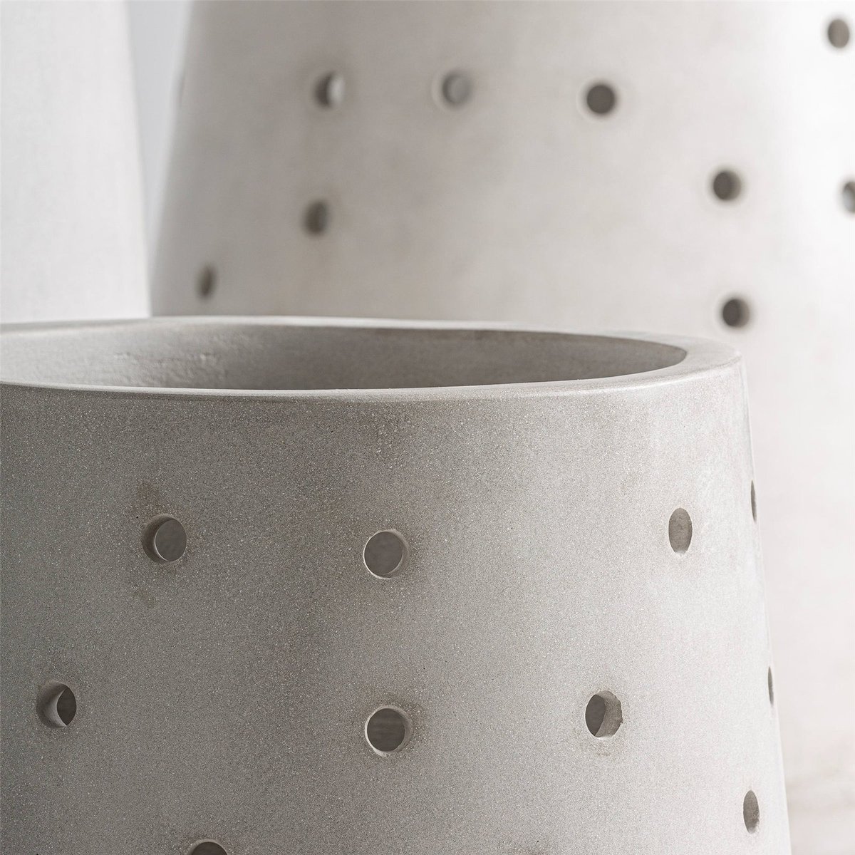 Cache-pots en ciment S.JACQUARD, Lot de 3 blanc cassé, RECOLLECTION