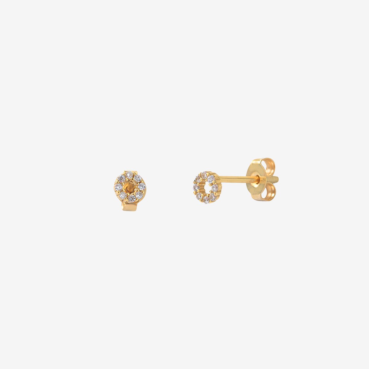 Paire de boucles d'oreilles doré etel oxyde de zirconium blanc, CAROLINE NAJMAN